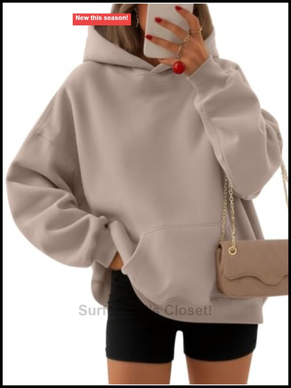 Oversized Hoodie Fleece Sweatshirt 50% Cotton Pullover Long Sleeve
